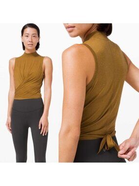 Lululemon | Spiced Bronze Time to Restore Mock Neck Tank | Size 6